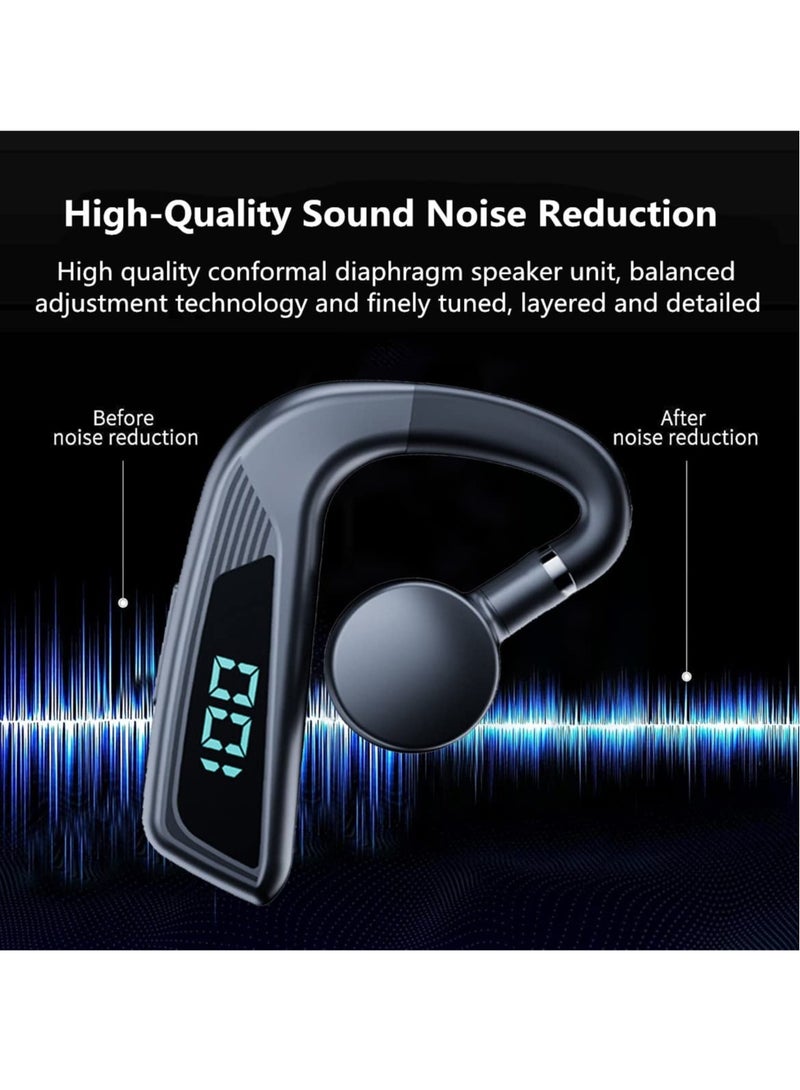 Wireless Bluetooth Headset with Noise Cancelling Mic - 48 Hours Talk Time, Ideal for Sports, Business, Office, Driving, and Trucking - Comfortable Earpiece for Cell Phones