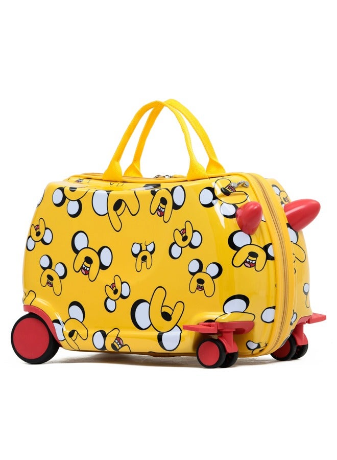 Children Can Ride Luggage , Can Ride, Drawstring Detachable, Yellow