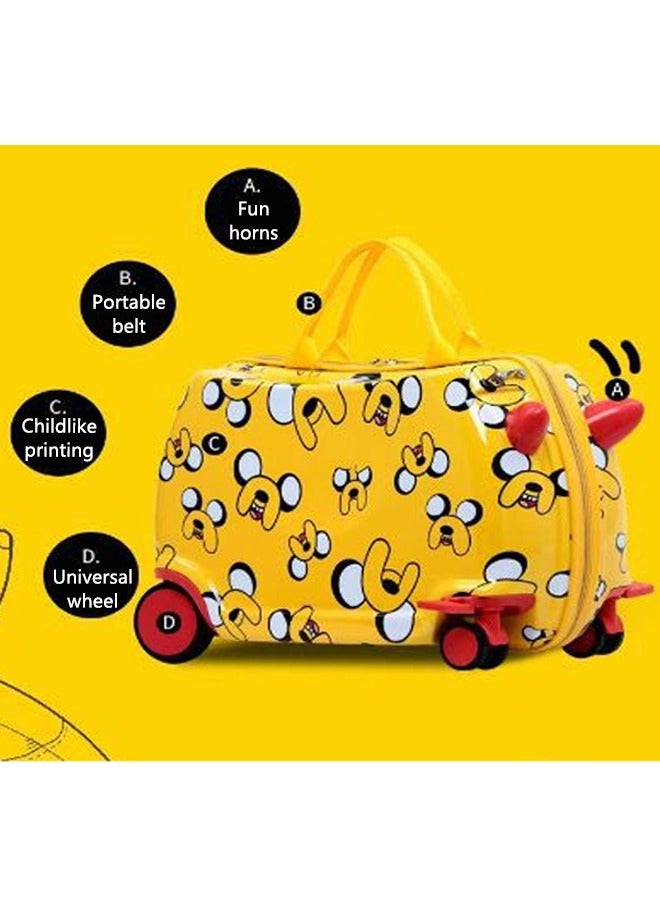 Children Can Ride Luggage , Can Ride, Drawstring Detachable, Yellow