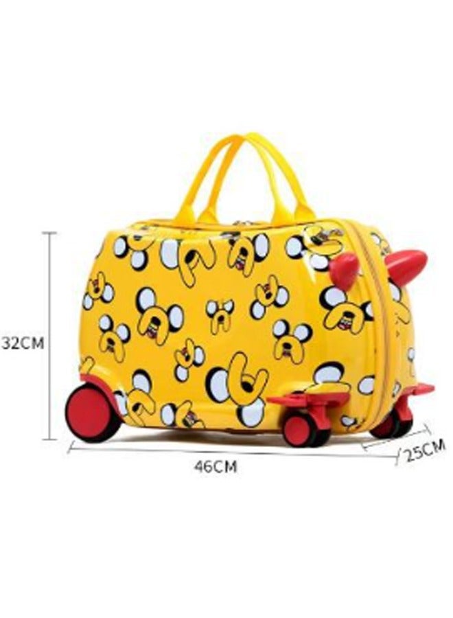 Children Can Ride Luggage , Can Ride, Drawstring Detachable, Yellow