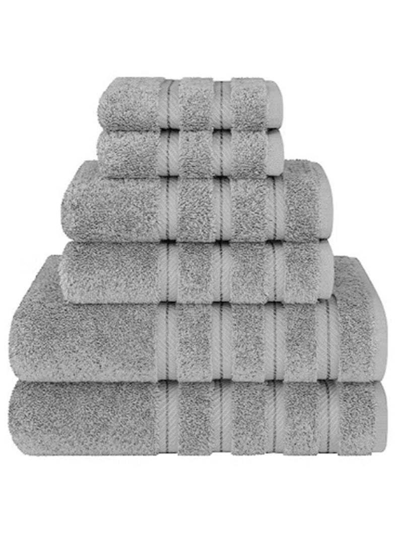 Towels Set 100% Combed Cotton 600 GSM Quick Dry Highly Absorbent Thick Bathroom Soft Hotel Quality For Bath And Spa Towel Set Includes 2xBath Towels (70x140 cm), 2xHand Towels (40x70 cm), 4xWashcloths (30x30 cm) Grey 70x140cm (8-PC)