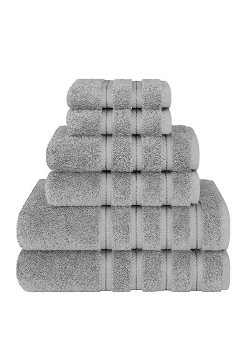 Towels Set 100% Combed Cotton 600 GSM Quick Dry Highly Absorbent Thick Bathroom Soft Hotel Quality For Bath And Spa Towel Set Includes 2xBath Towels (70x140 cm), 2xHand Towels (40x70 cm), 4xWashcloths (30x30 cm) Grey 70x140cm (8-PC)