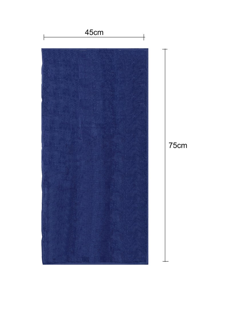 Pack Of 4 - Hand Towel - 100% Cotton 600 GSM Medium Size (45x75cm) Highly Absorbent And Super Durable, Color Dark Blue