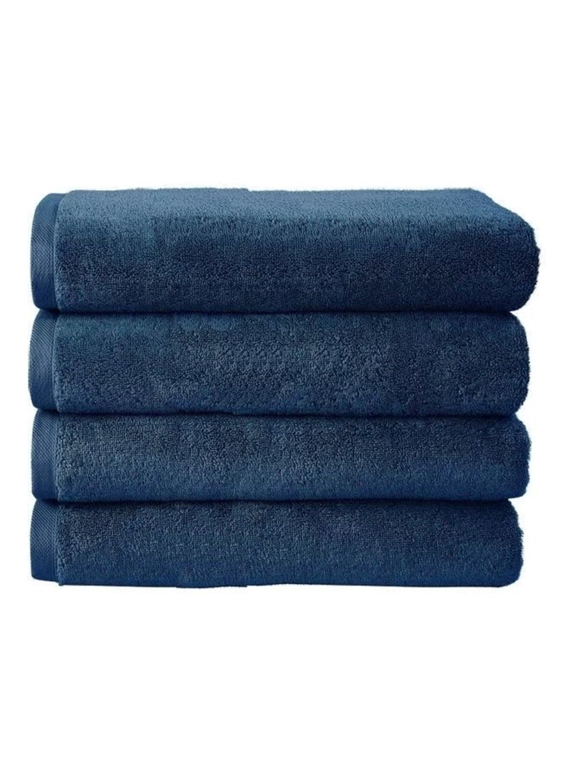 Pack Of 4 - Hand Towel - 100% Cotton 600 GSM Medium Size (45x75cm) Highly Absorbent And Super Durable, Color Dark Blue