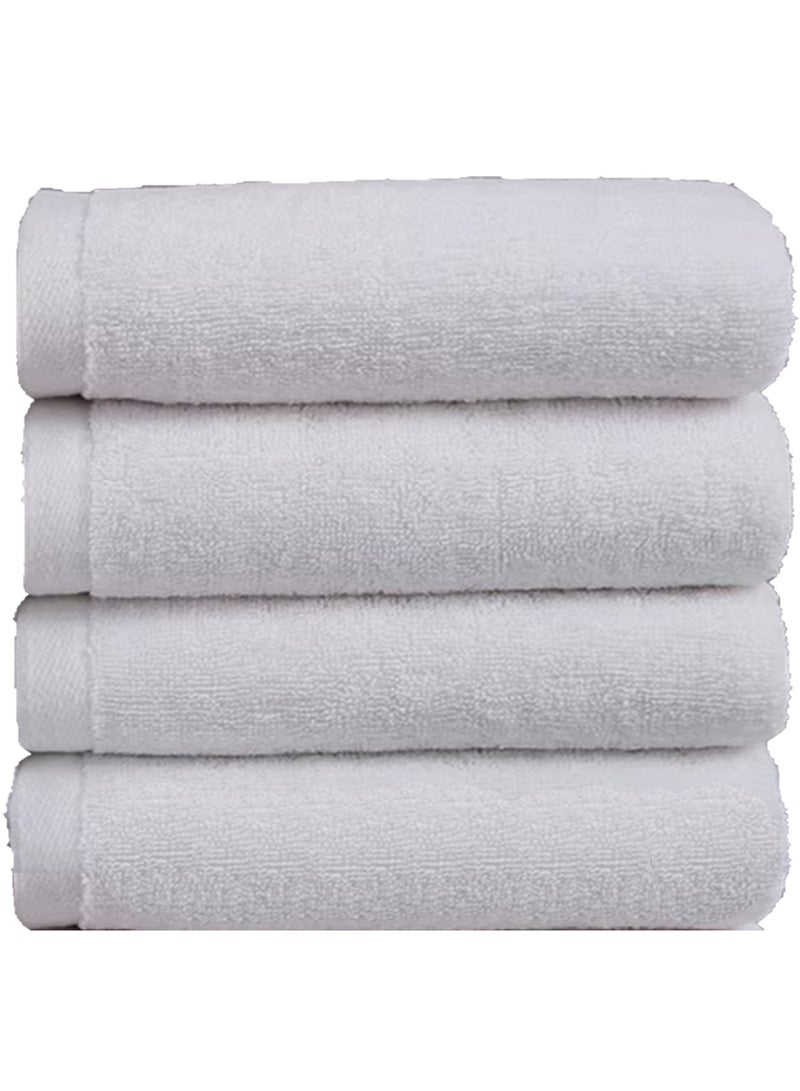 6-Pieces Towel Set - 100% Cotton 600 GSM, 1xBath Towel(70x140cm), 1xHand Towel(45x75cm), 4xFace Towel(30x30cm), Highly Absorbent Super Durable, Color-White