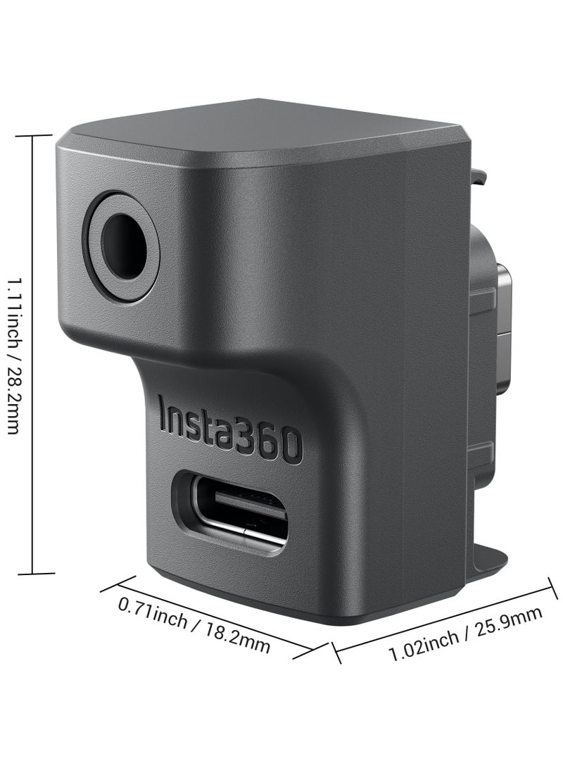 Insta 360 Ace Pro Microphone Adapter for Enhanced Audio with Type-C and 3.5mm Ports Compatible with Insta360 Ace Series