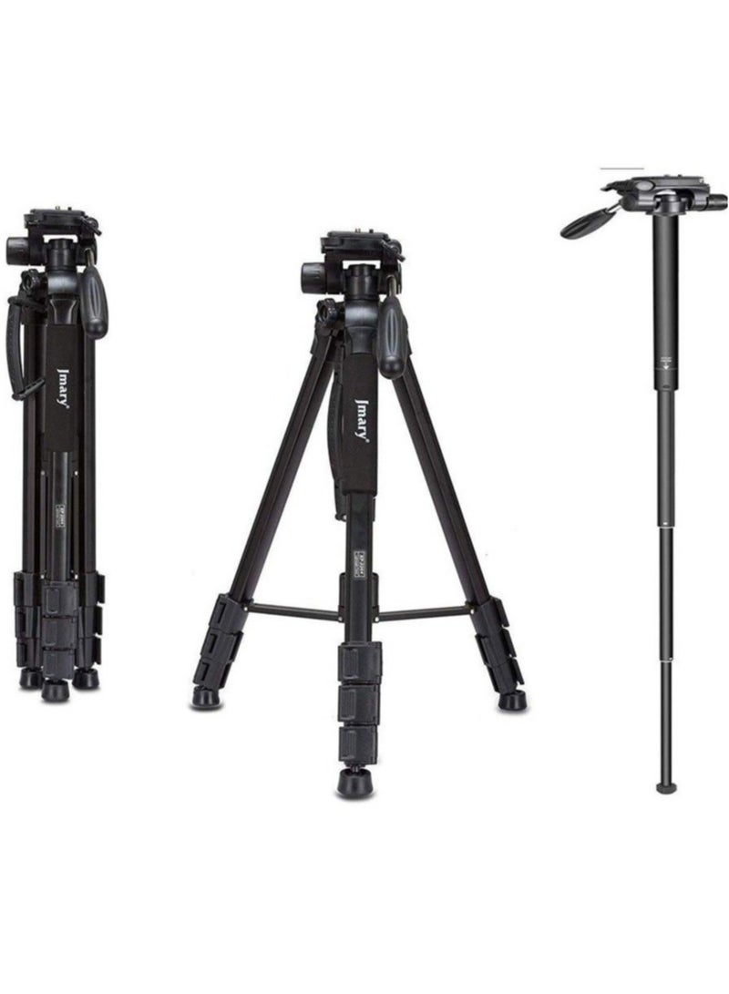 Jmary Professional Aluminum Tripod & Monopod - Versatile Support for All DSLR Cameras