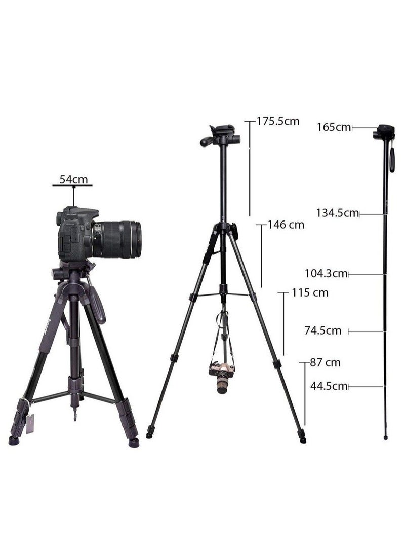 Jmary Professional Aluminum Tripod & Monopod - Versatile Support for All DSLR Cameras