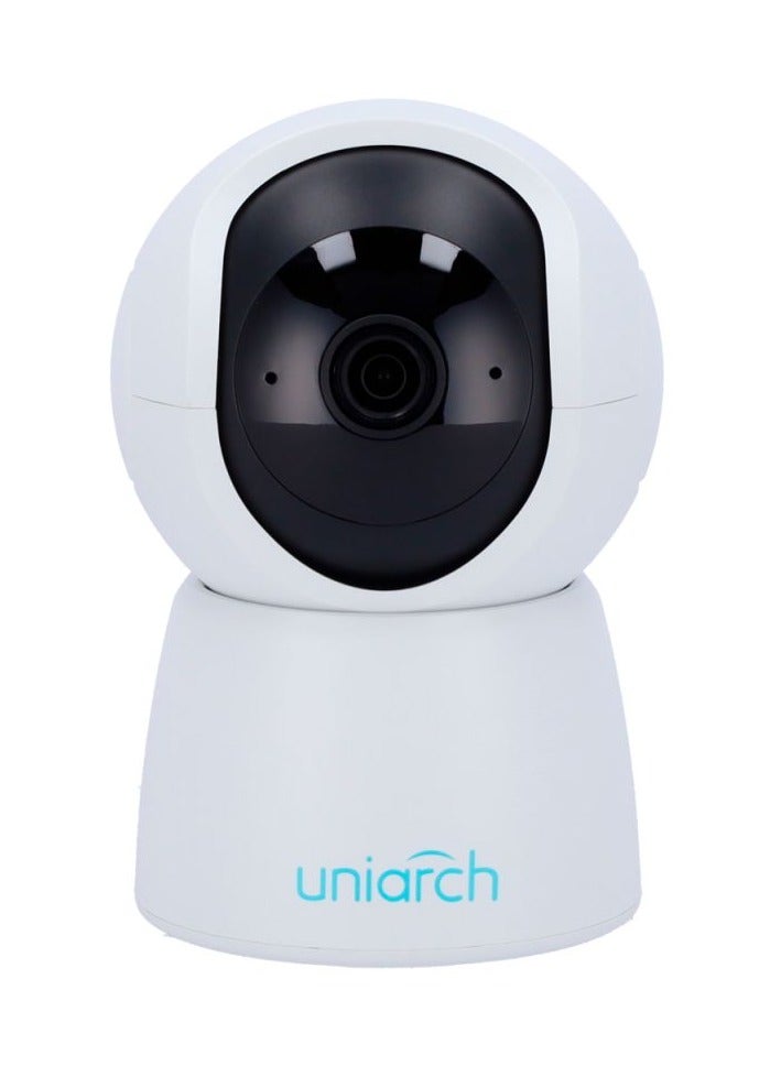 Uniarch 2MP Indoor Pan & Tilt Wi-Fi Camera, Built-in Mic & Speaker, IR night vision, Support 256 G Micro SD card, White