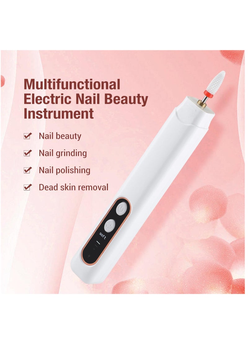 Portable Electric Nail Drill USB for Acrylic and Gel Nails Cordless Manicure Pedicure Tool for DIY Nail Art