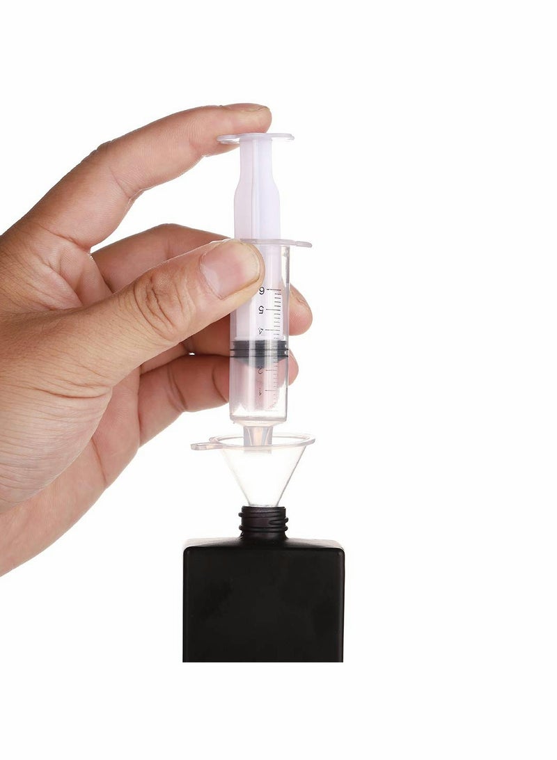 Portable Clear Black Refillable Perfume Bottle - Square Empty Glass Atomizer with Spray Applicator for Travel, Fragrance, and Essential Oils