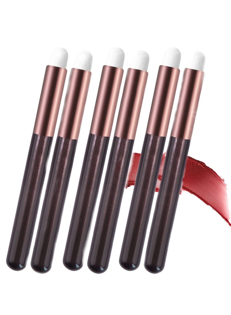 6 Pcs Makeup Brush Set - Lip Brushes, Eyeshadow Applicators, Concealer Wands, and Lip Gloss Tools for Flawless Beauty Application