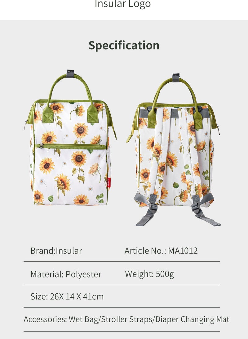 Mummy bag waterproof large-capacity backpack multifunctional mother-infant travel backpack portable mother backpack/pastoral rabbit