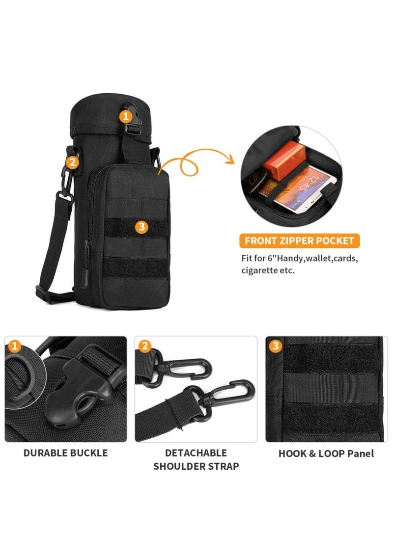 Tactical Hydration Pack for Hiking and Camping, Portable Water Bottle Carrier with Crossbody Design (800/1000ml) - Stay Hydrated on the Go