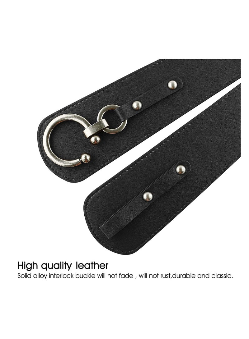 Vintage Women's Wide Elastic Stretch Waist Belt with Interlock Buckle for Halloween Style