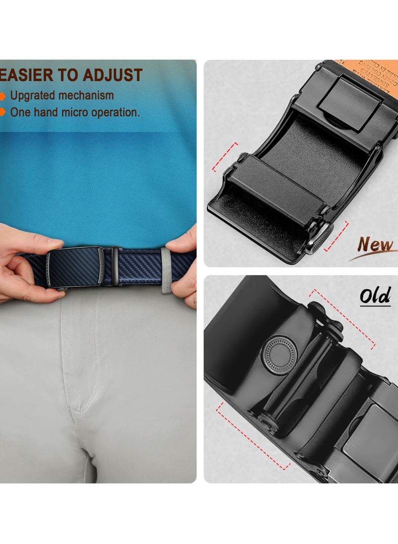 Adjustable Men’s Ratchet Belts for Casual and Dress Pants, Set of 2, 50 Inch Length