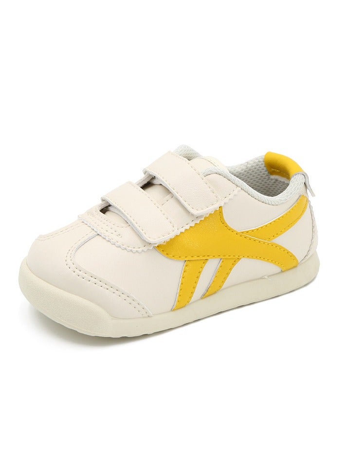 Spring And Autumn Children's Microfiber Velcro Canvas Shoes Color Blocked Lightweight Baby Shoes