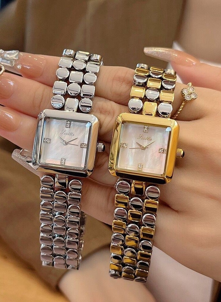 New Bracelet Watch Women's Square Beimu Face High Beauty Women's Watch Steel Belt Watch