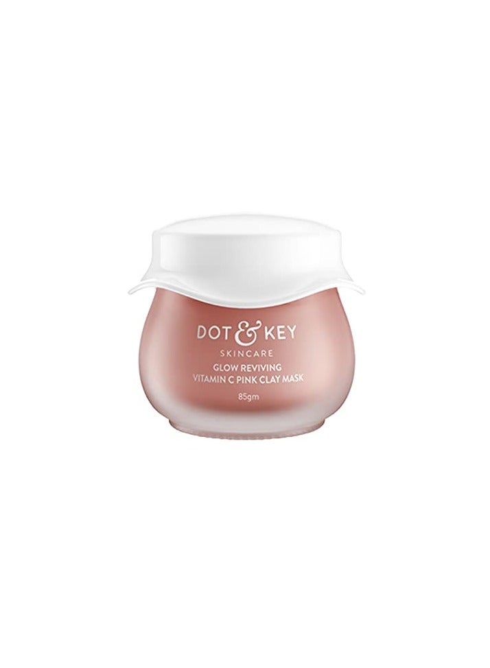 Glow Reviving Vitamin C Pink Clay Mask | Face Mask for Glowing Skin | Fades Pigmentation | Hydrates & Plumps Skin | For All Skin Types | For Women & Men | 85g