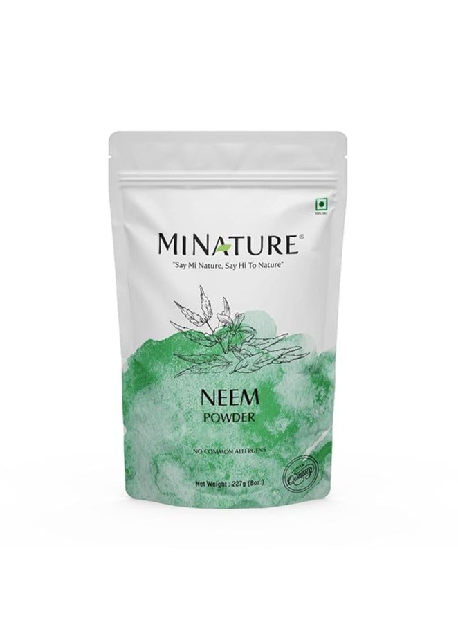 mi nature Neem Leaf Powder 100% Pure, Natural and Plant Based - (227g) - Resealable Zip Lock Pouch
