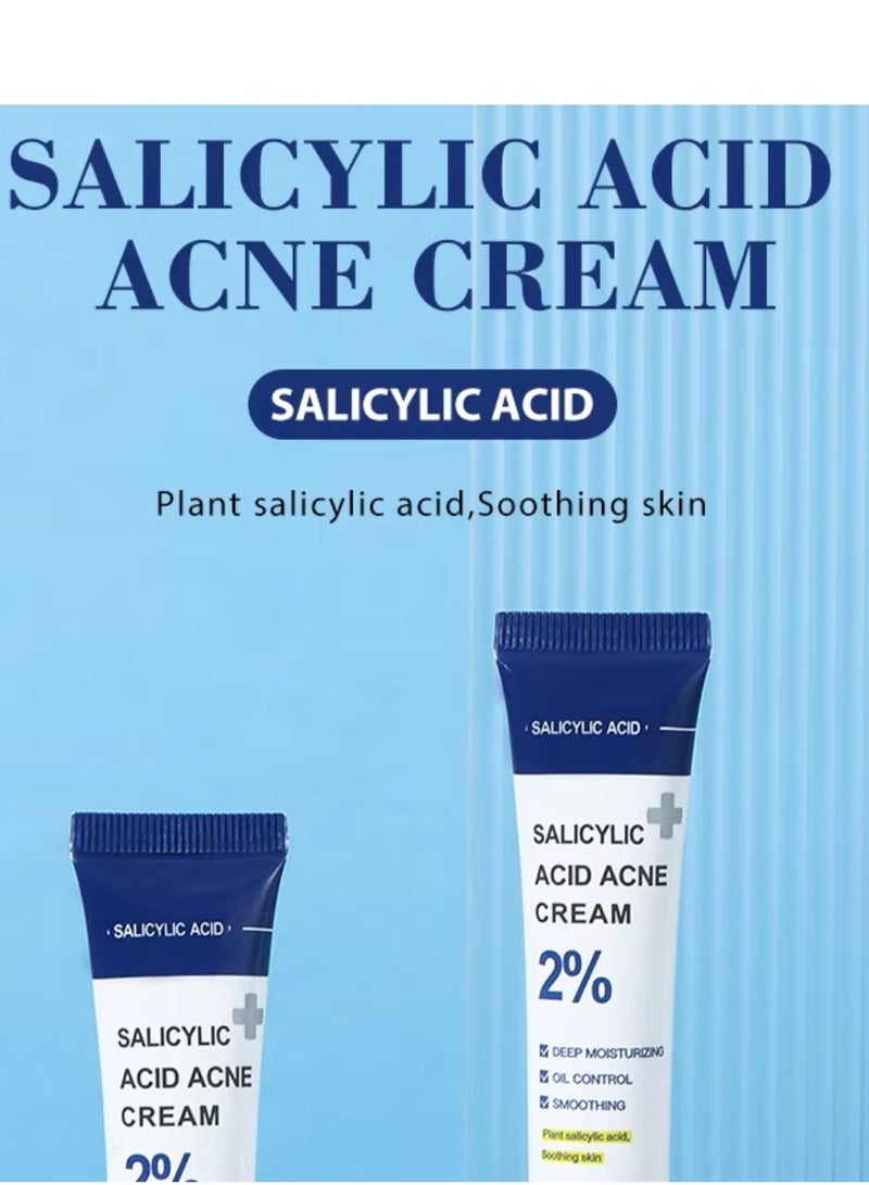 Salicylic Acid Acne Cream Deep Moisturizing Oil Control Smoothing Acne Cream with 2% Salicylic Acid Soothing Cream for Acne Skin Hydrating Oil Control Pore Tightening Acne Cream 20g