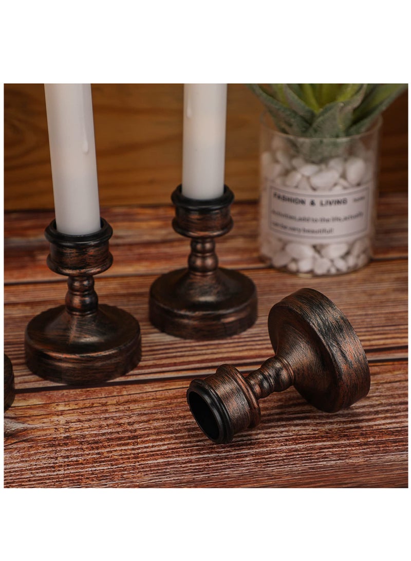 12 Black Plastic Candle Holders for Wedding and Dinner Table Centerpieces Traditional Taper Candlesticks