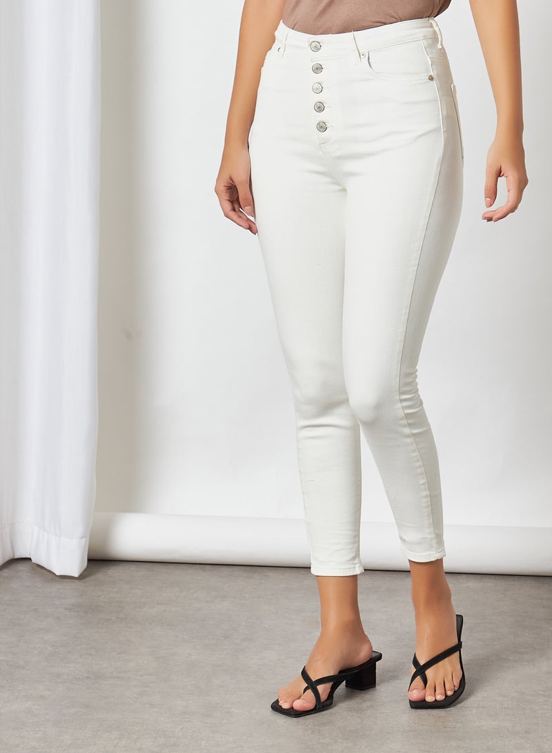 High Waist Skinny Jeans White