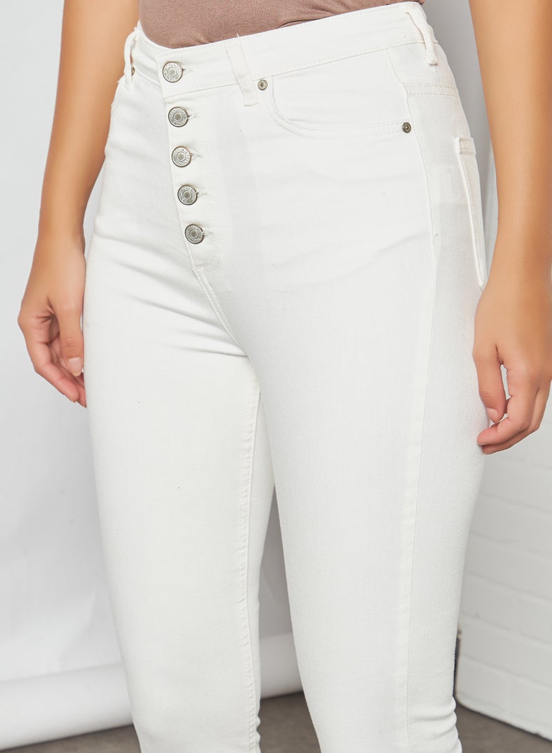 High Waist Skinny Jeans White