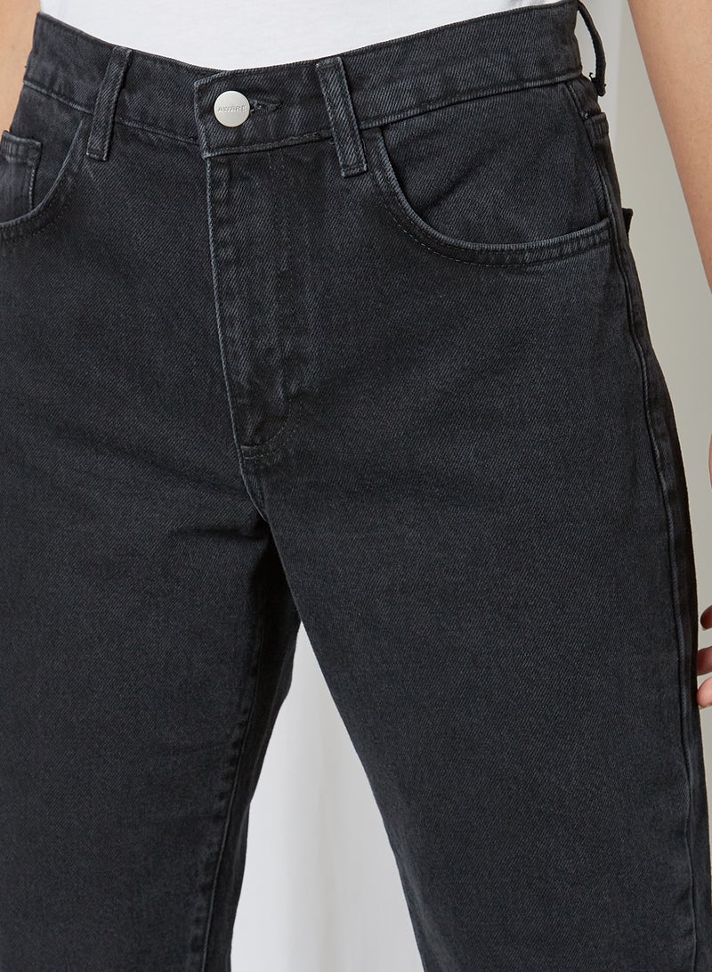 High Waist Loose Jeans Black