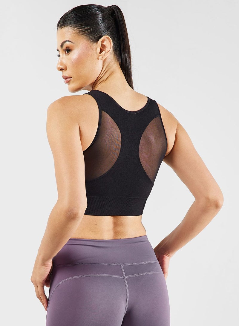 Full Coverage Racer Back Mesh Sports Bra