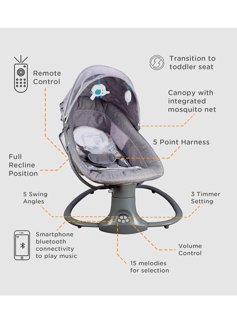 Baby Swing for Infants 3-in-1 Adjustable backrest Baby Bouncer Electric Adjustable Rocking Chair