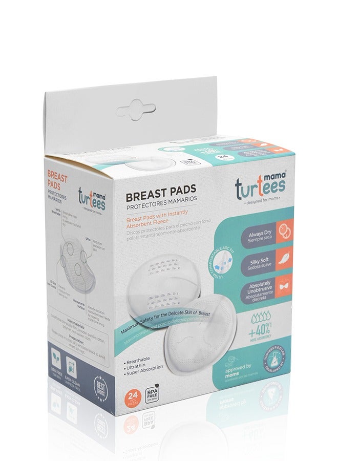 turtees Ultra-Thin Disposable Nursing Pads, Super Absorbent and Breathable Breastfeeding Pads, Make The Breasts Light and Unburdened, 3D Shape for The Best Fit, Individually Packaged