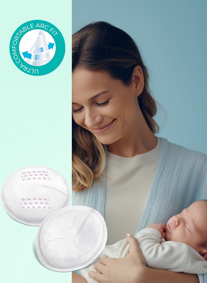 turtees Ultra-Thin Disposable Nursing Pads, Super Absorbent and Breathable Breastfeeding Pads, Make The Breasts Light and Unburdened, 3D Shape for The Best Fit, Individually Packaged