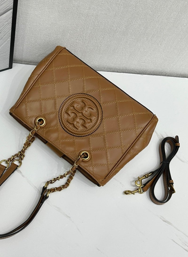 Tory Burch Solid Embossed Logo Chain Bag Shoulder Handbag