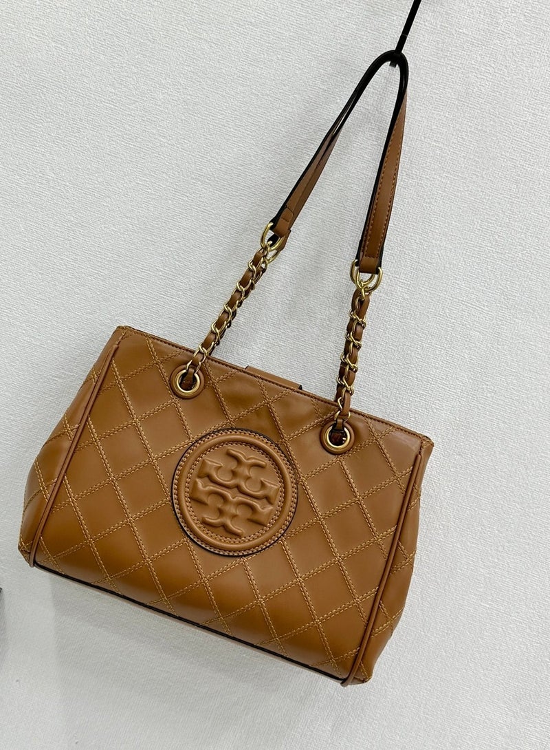 Tory Burch Solid Embossed Logo Chain Bag Shoulder Handbag