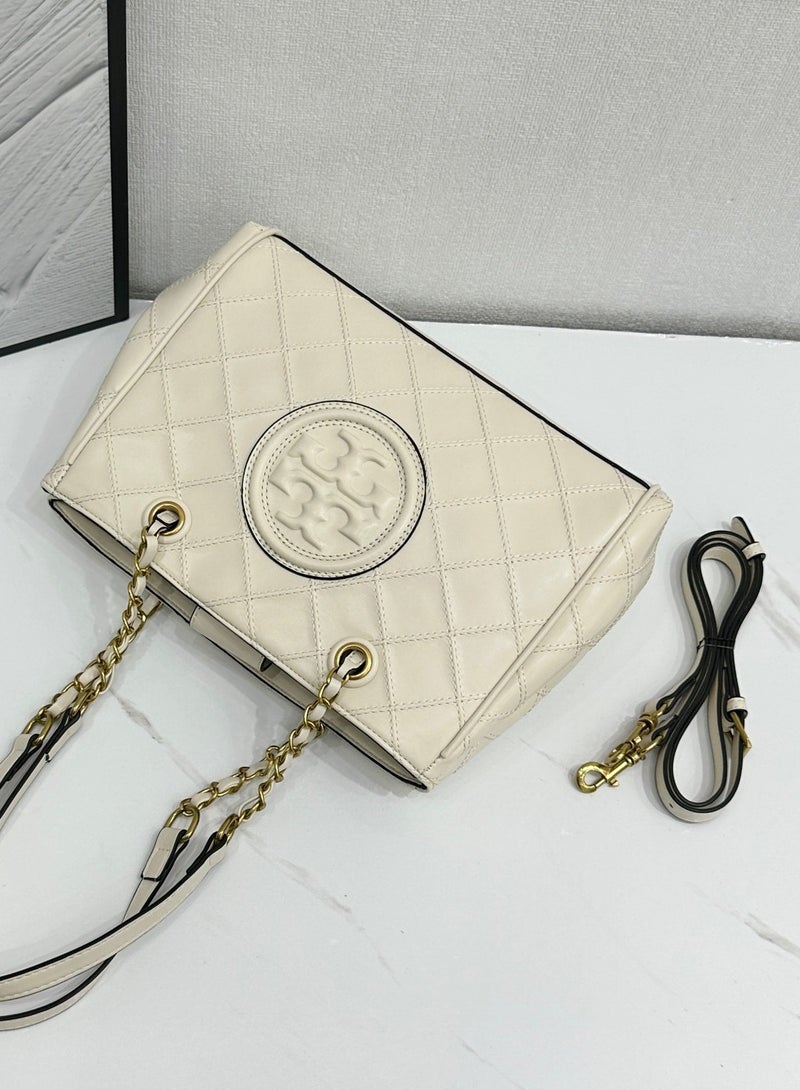 Tory Burch Solid Embossed Logo Chain Bag Shoulder Handbag