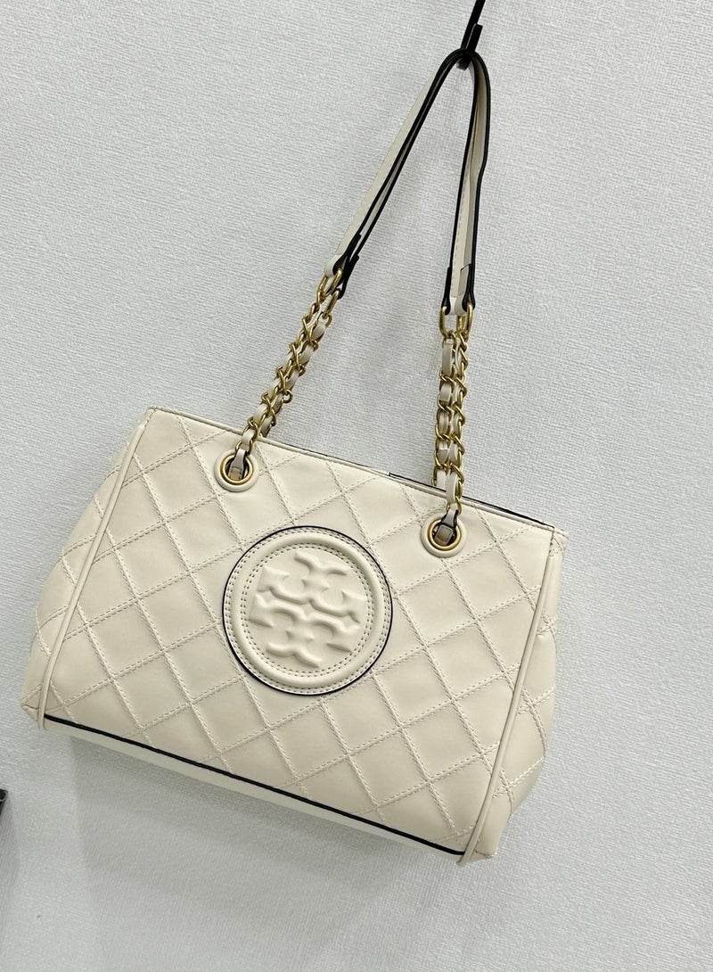 Tory Burch Solid Embossed Logo Chain Bag Shoulder Handbag