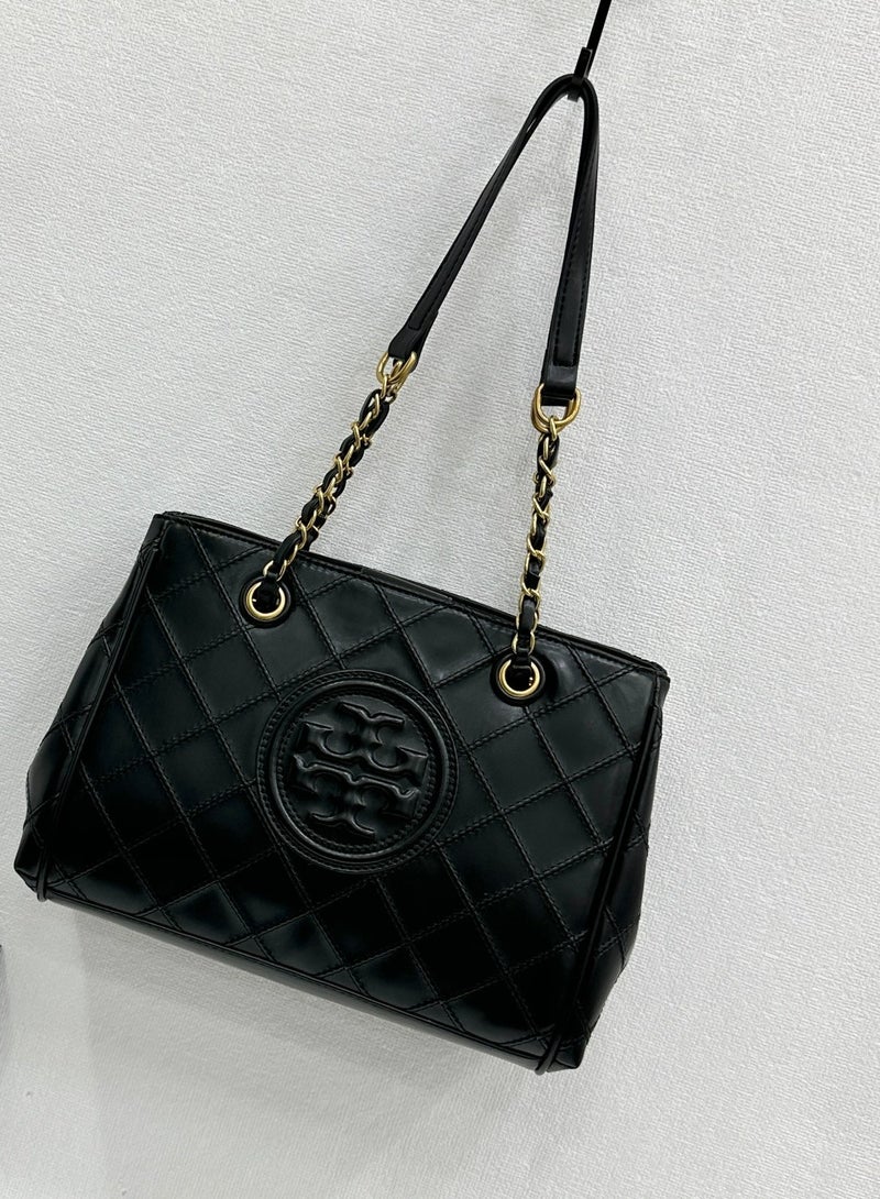 Tory Burch Solid Embossed Logo Chain Bag Shoulder Handbag