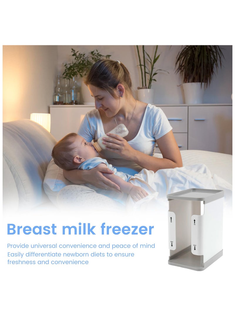 Freeze Organizer for Breast Milk Storage Bags, 1700ml Breast Milk Storage Organizer Breast Milk Storage Tower First in First Out Breastmilk Bag Organizer for Freezing Breastmilk, 8.1 × 6.5 × 4.7 in