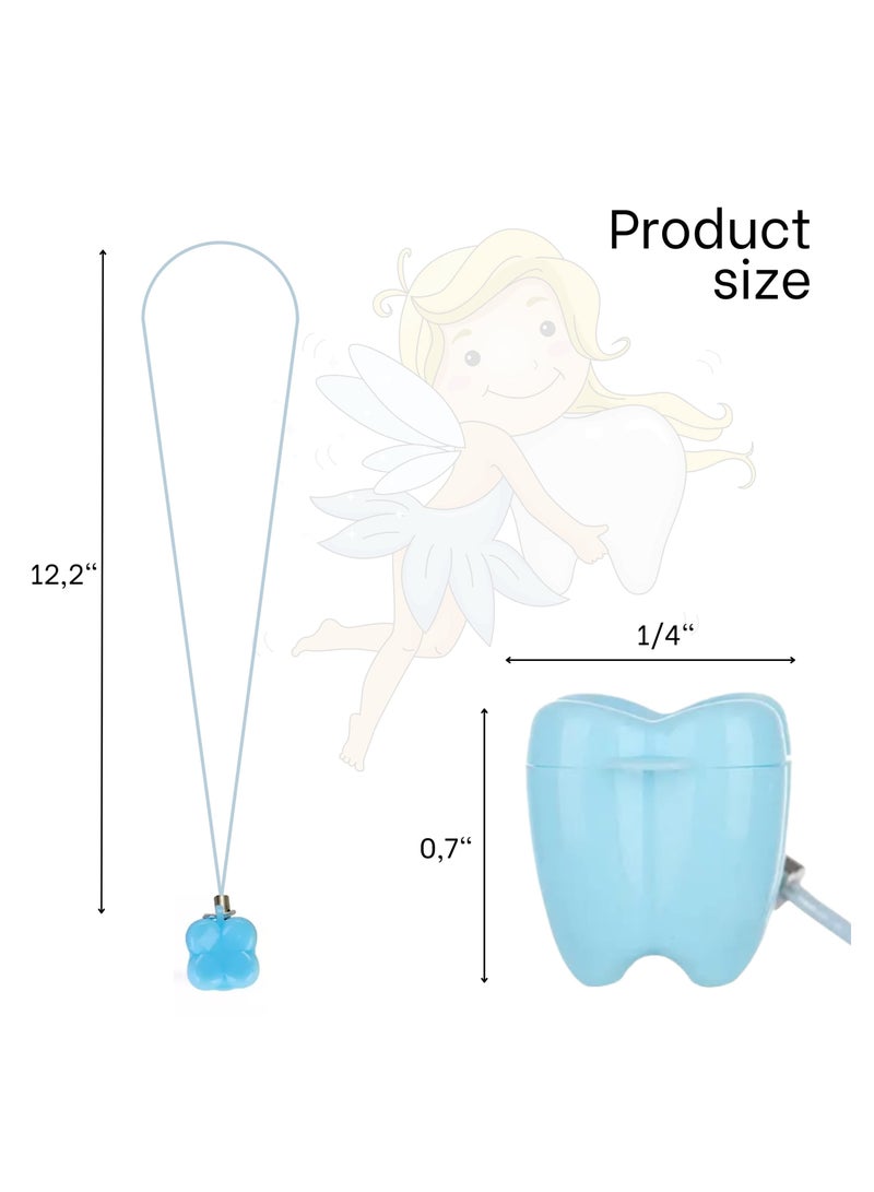 50 Colorful Tooth Holders for Kids, Keepsake Tooth Necklaces for Lost Baby Teeth, Durable Plastic Tooth Boxes for Children