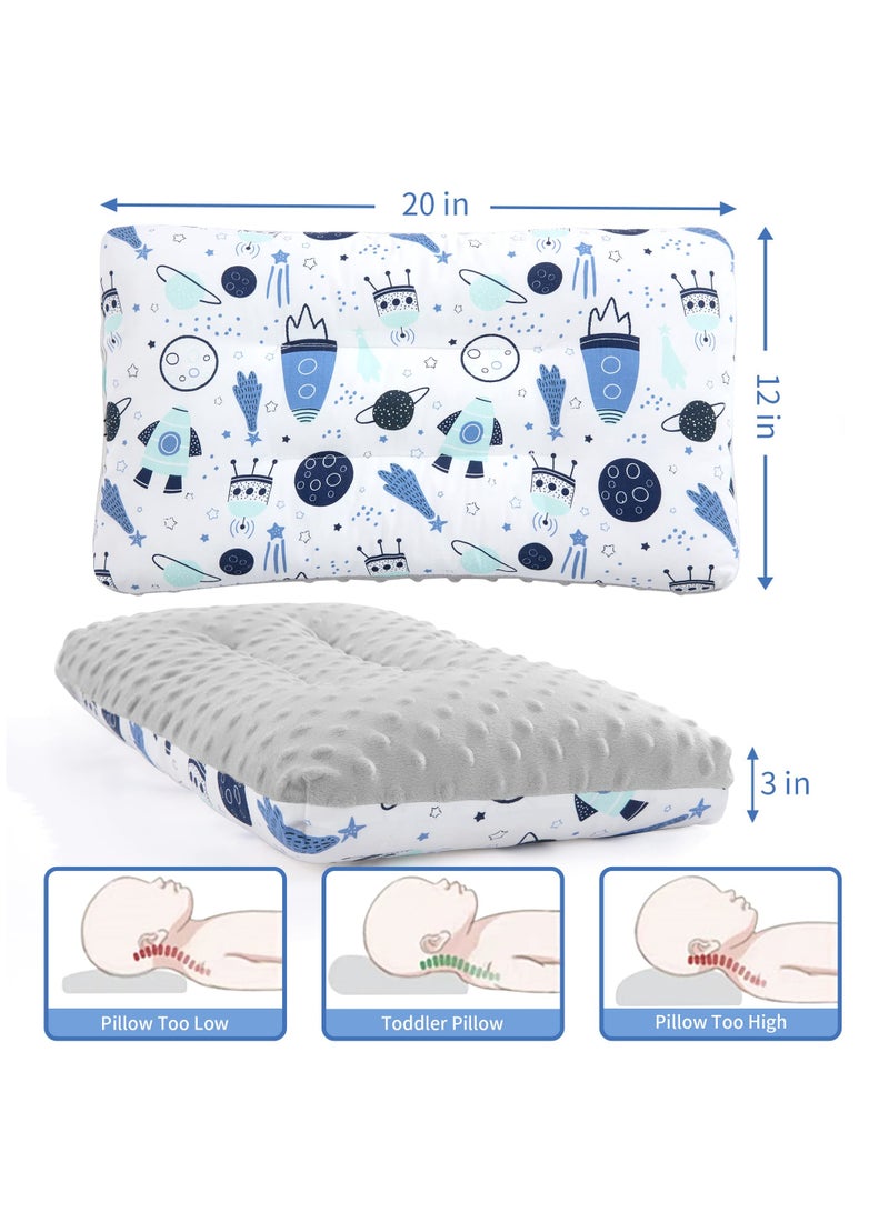 Soft Toddler Pillow 20 X 12 for Kids Age 2 to 5 Ideal for Bed Daycare and Travel Machine Washable