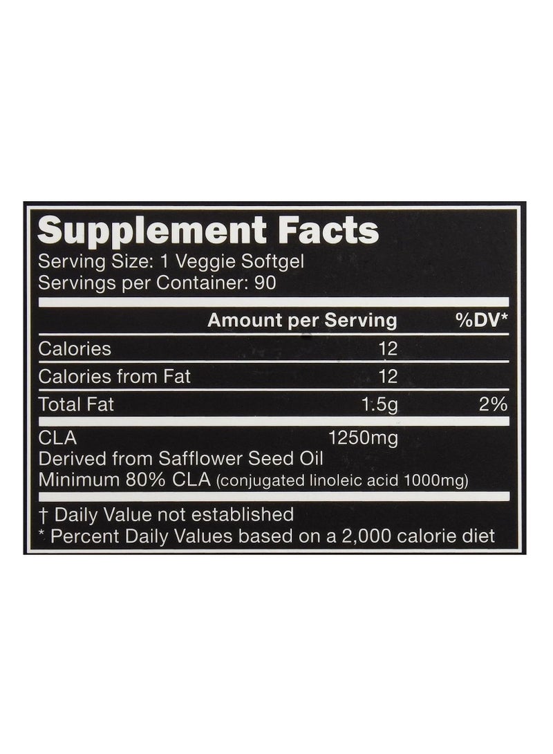 Sports Research CLA 1250 Plant Based 1250 mg 90 Veggie Softgels