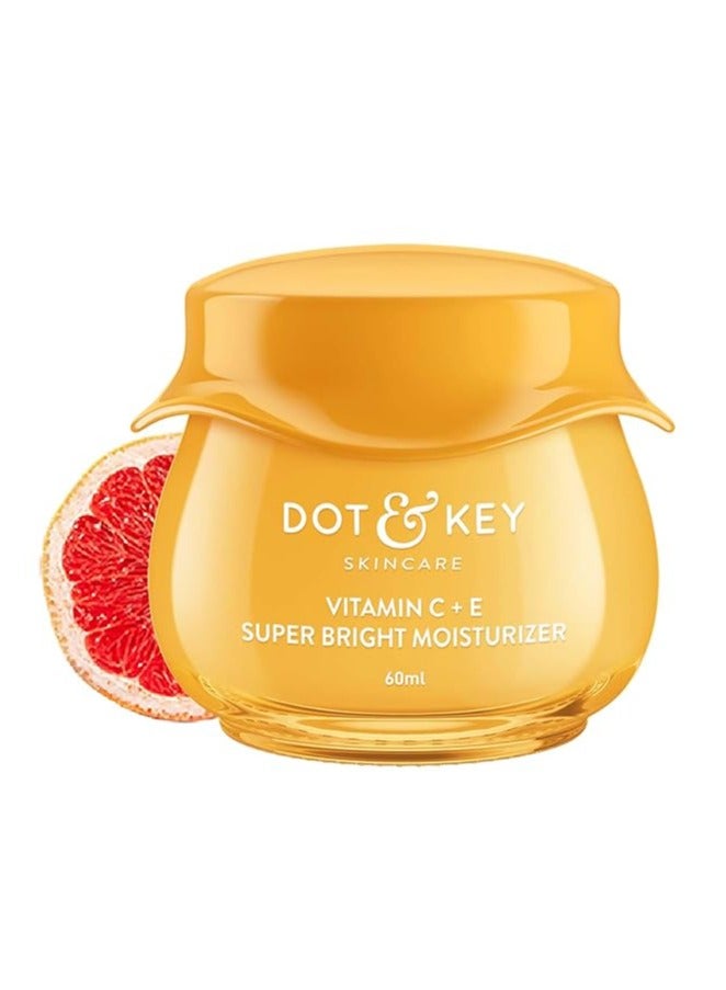 Dot & Key Vitamin C + E Sorbet Super Bright Moisturizer For Face | Vitamin C Face Moisturizer|Reduces Skin Dullness|Oil Free & Lightweight | For All Skin Types | 60Ml