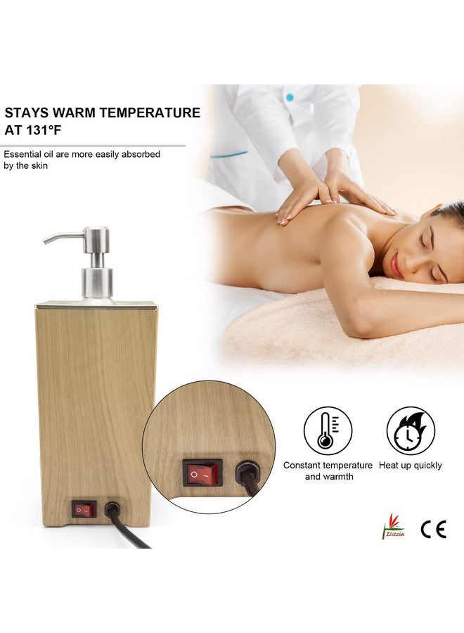 Massage Oil Warmer Electric Bottle Warmer For Salon Spa Preheat Before Massage With Stainless Steel And Plastic Bottle Cream Gel Lotion Heating Elitzia Etoh843Nb (Square Natural Color)