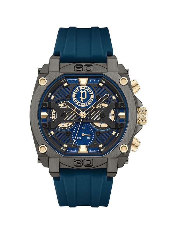 Men's Norwood Navy & Black Sunray Dial Navy Blue Silicone Strap Gents Chronograph Watch With Stainless Steel Case