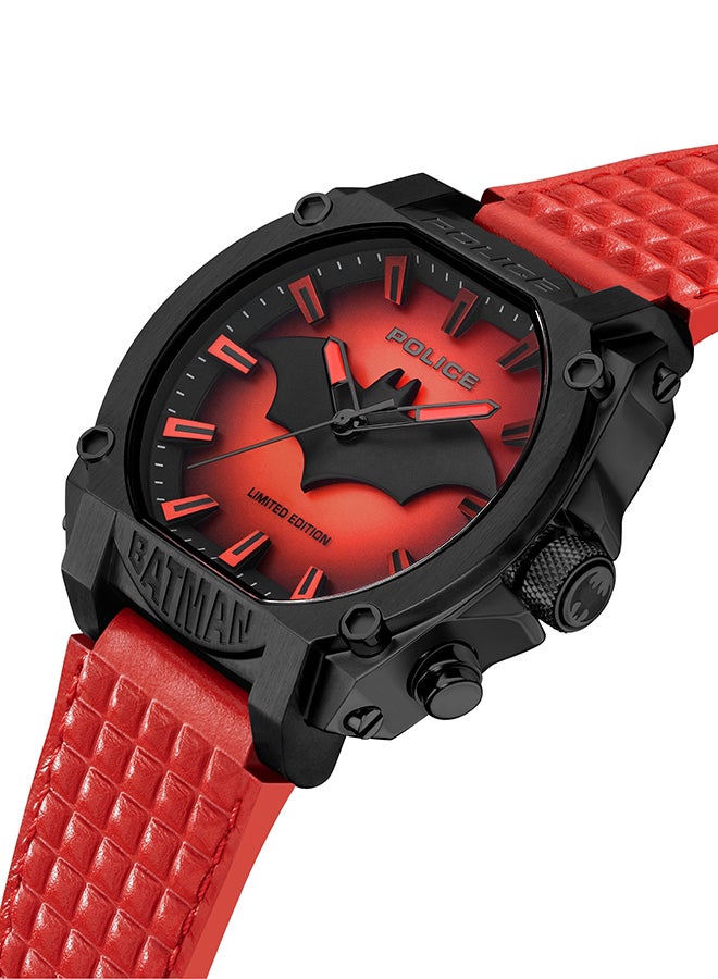 Men's Limited Edition Forever Batman Red Dial & Red Genuine Leather Strap Men's Watch