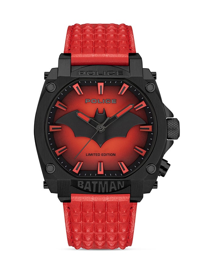 Men's Limited Edition Forever Batman Red Dial & Red Genuine Leather Strap Men's Watch