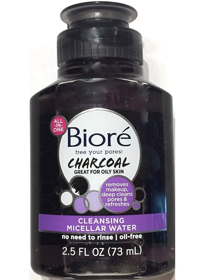 Biore Charcoal Cleansing Micellar Water, Travel Size, 75 Ml - For Oily Skin