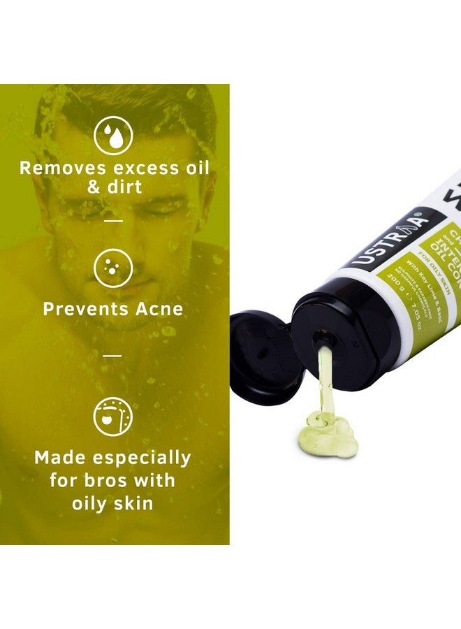 Face Wash Oily Skin 200G | With Basil & Key Lime For Acne Prone Skin | Checks Acne & Blackheads & De Tan Cream For Men 50G | For Effective Tan Removal & Even Skin Tone | Without Bleach