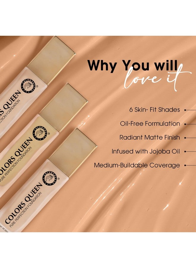 Pure Perfection Foundation - 05 Classic Ivory, 30Ml | Oil Free, Long Wearing, Lightweight Foundation | Easy To Blend, Matte Liquid Foundation For Face Makeup Infused With Jojoba Seed Oil